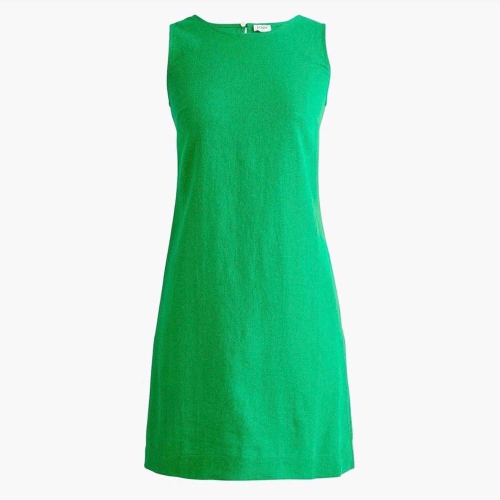 NWT- RARE discontinued color- J. Crew Sleeveless Bright Green Shift Dress